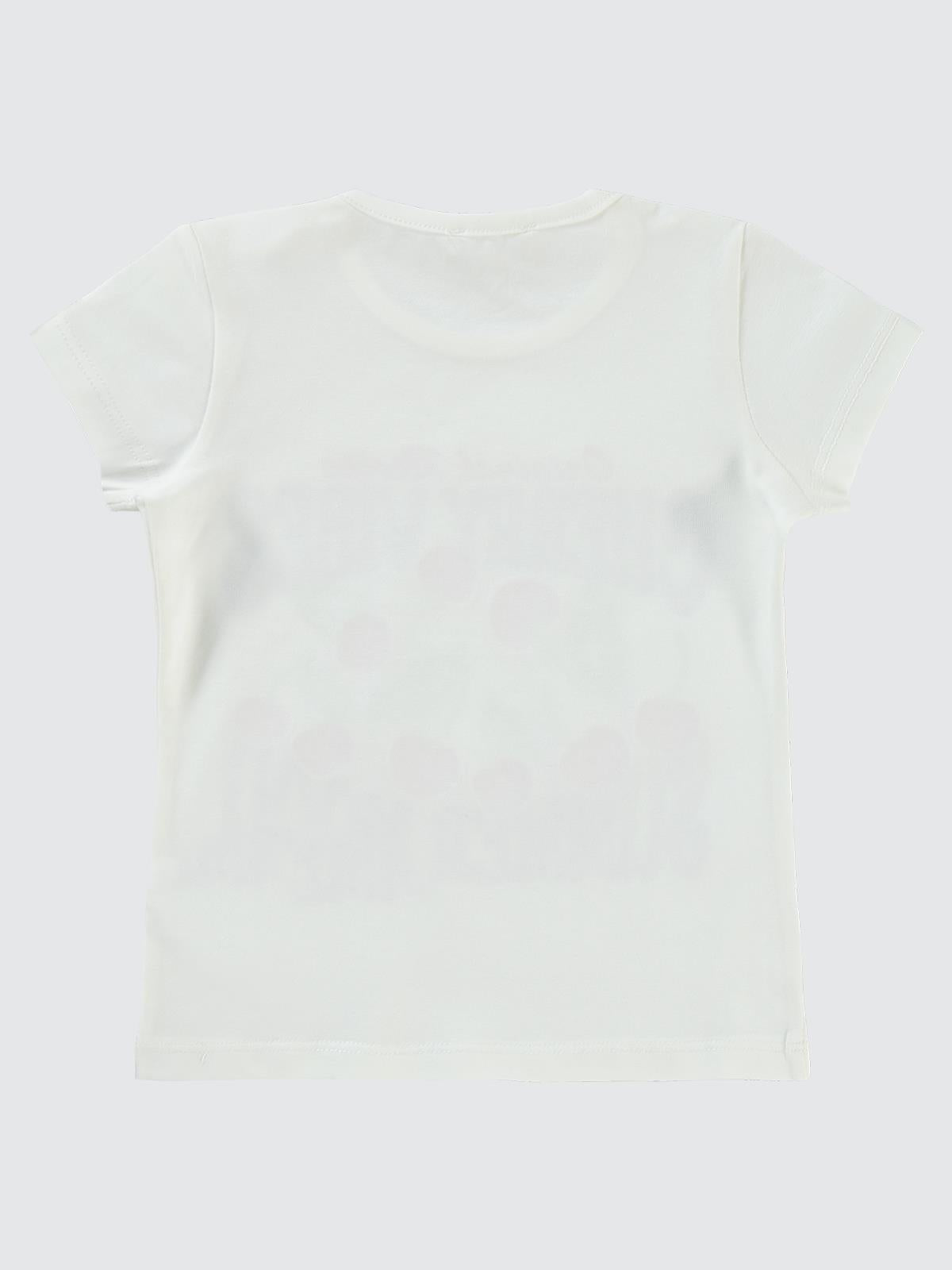 Civil Girls Cherry Baskılı 2-5 Yaş Tişört - Ekru