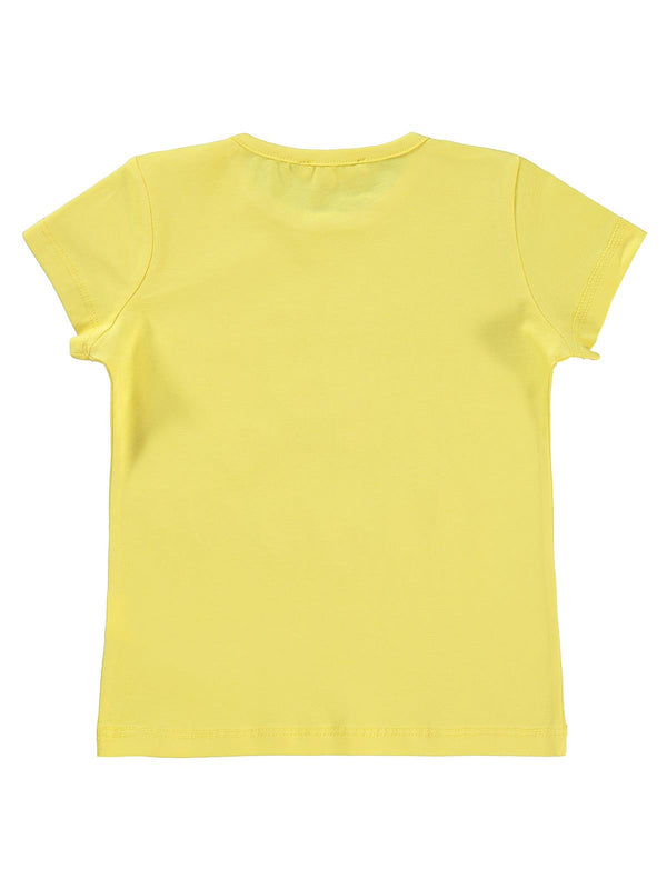 Civil Girls Cherry Baskılı 2-5 Yaş Tişört - Sarı