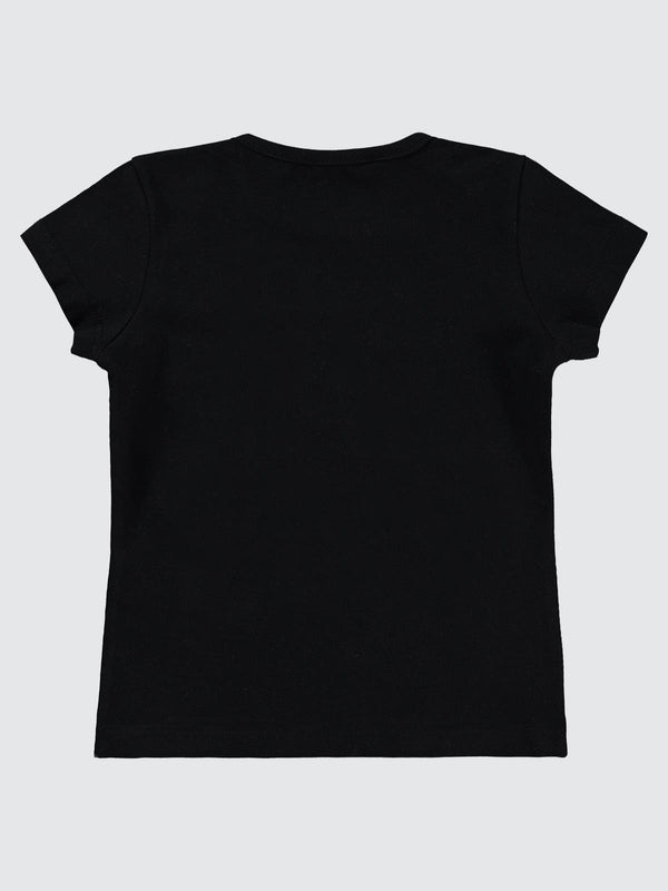 Civil Girls Cherry Baskılı 2-5 Yaş Tişört - Siyah