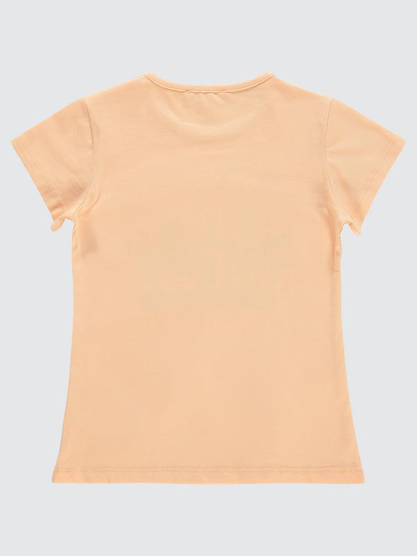 Civil Girls Super Baskılı 6-9 Yaş Tişört - Turuncu