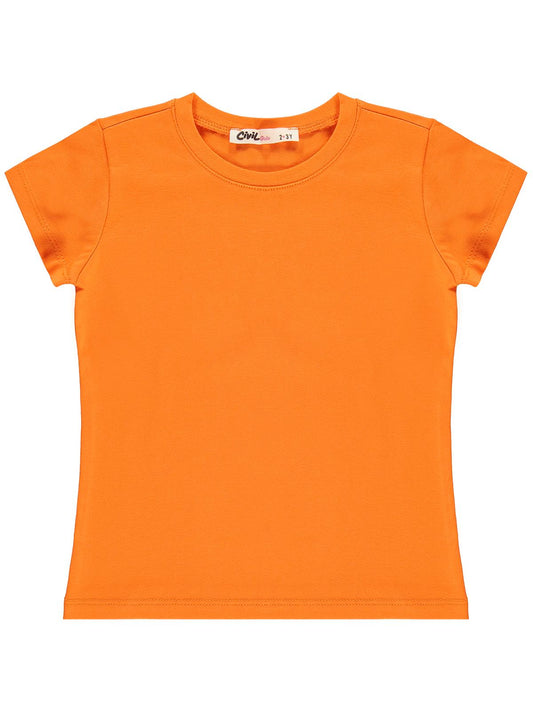 Civil Girls Basic 2-5 Yaş Tişört - Turuncu