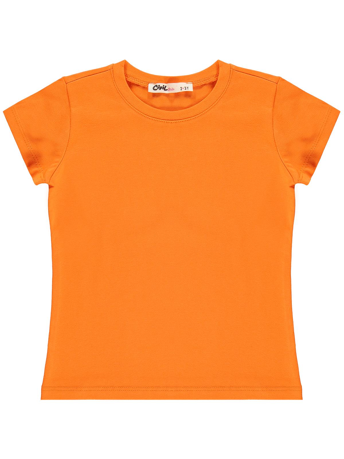 Civil Girls Basic 2-5 Yaş Tişört - Turuncu