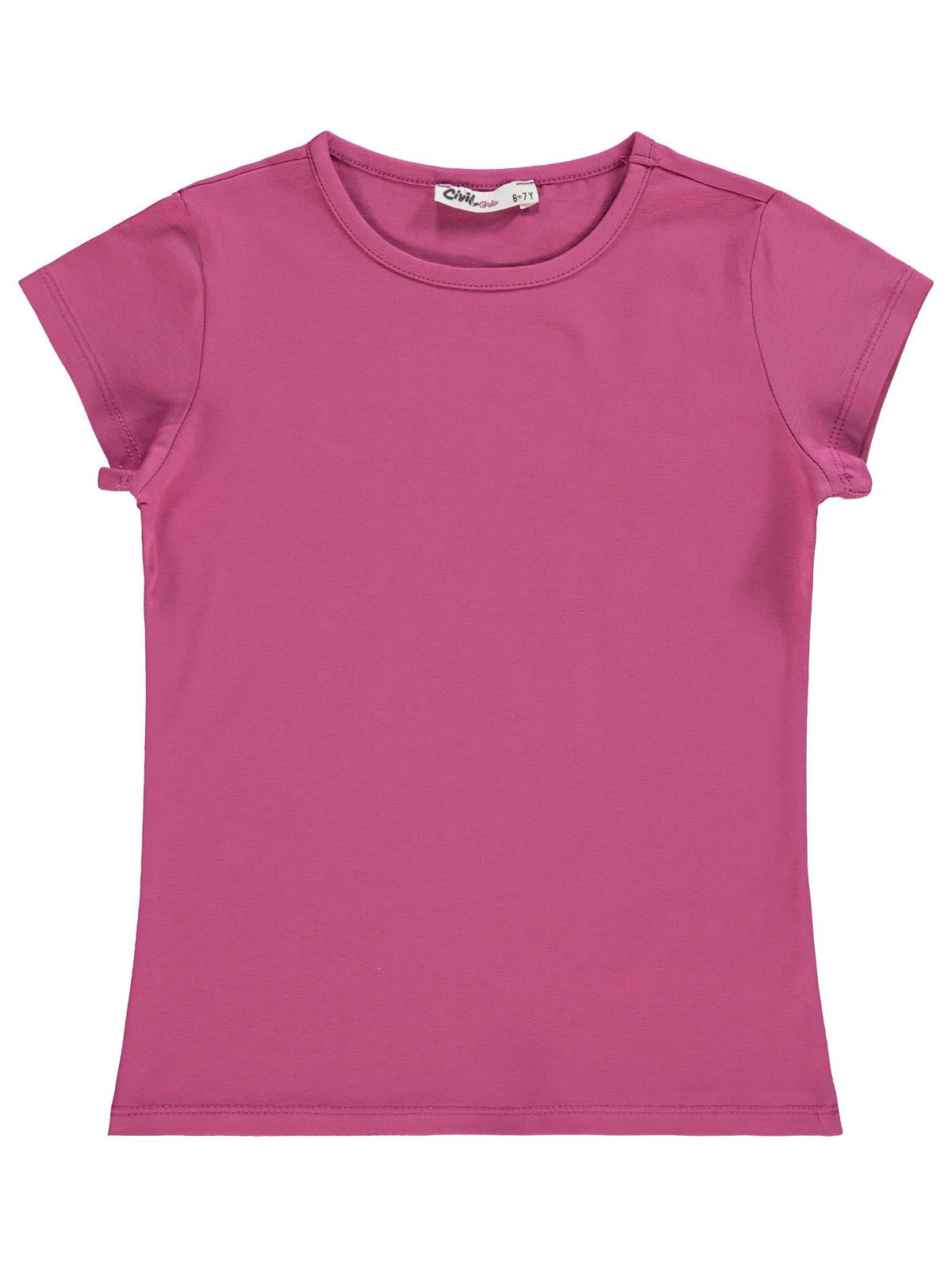 Civil Girls Basic 10-13 Yaş Tişört - Fusya