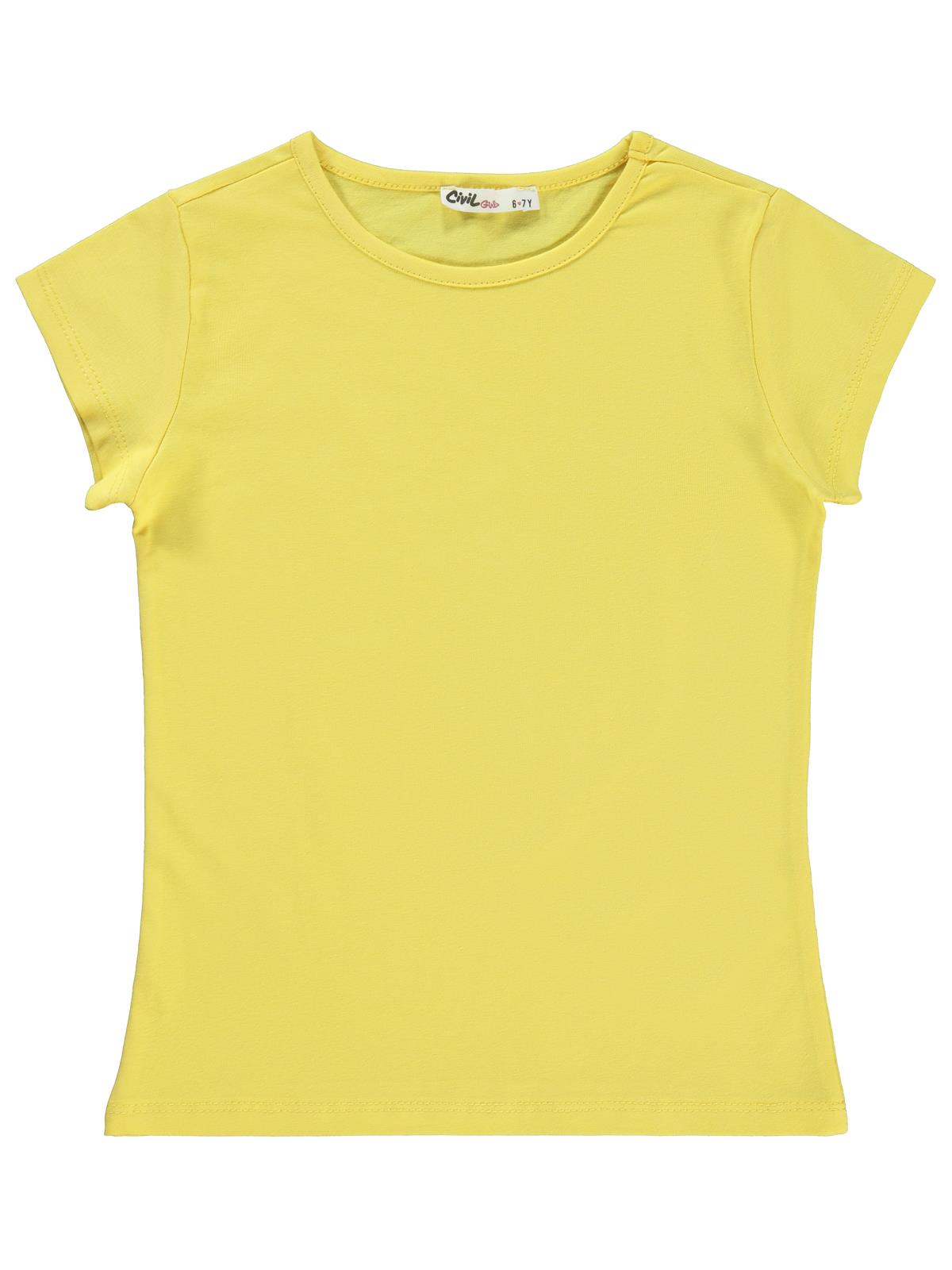 Civil Girls Basic 6-9 Yaş Tişört - Sarı