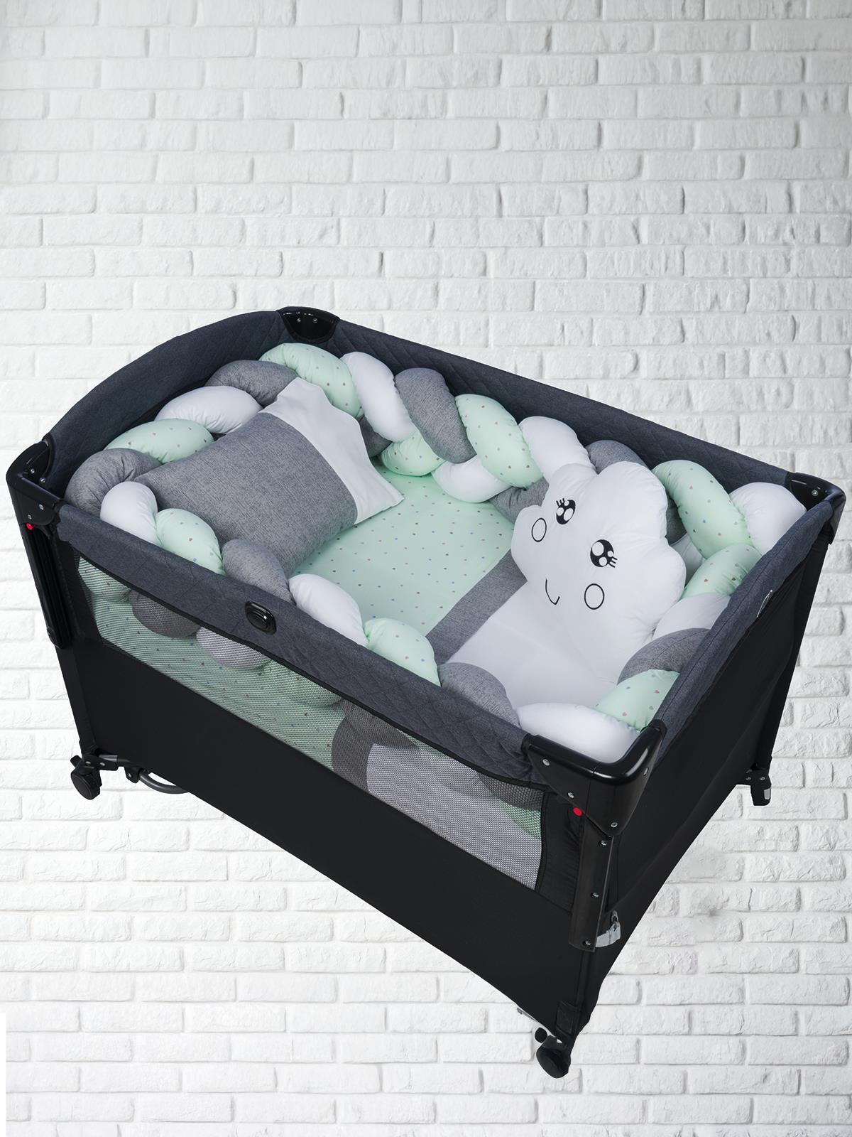 Aras Bebe Örgülü Uyku Seti 60x120 Cm - Yeşil