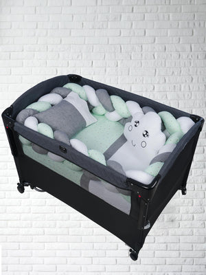 Aras Bebe Örgülü Uyku Seti 60x120 Cm - Yeşil