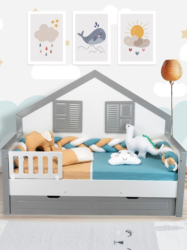 Aras Bebe Örgülü Montessori Uyku Seti 90x190 Cm - Yeşil