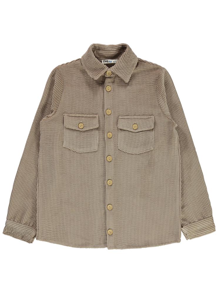 Civil Boys Çift Kapak Cepli 10-13 Yaş Gömlek - Bej