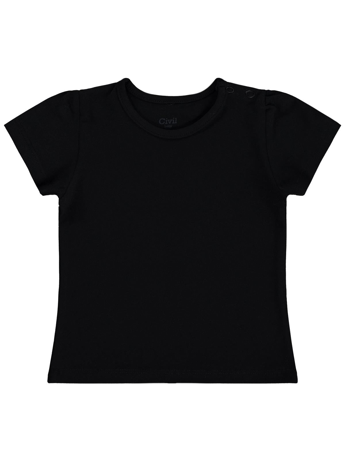 Civil Baby Kız Bebek Tişört 6-18 Ay - Siyah