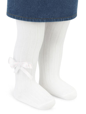 Civil Baby Derbili Fiyonk Aks. 6-18 Ay Bebek Kız Külotlu Çorap - Beyaz