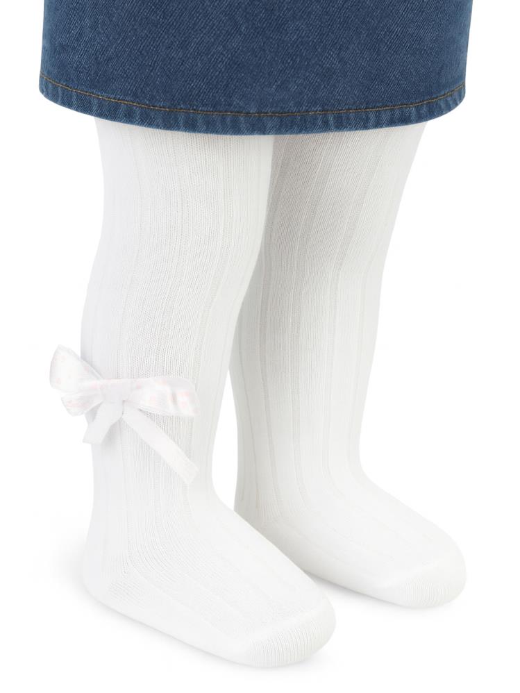 Civil Baby Derbili Fiyonk Aks. 6-18 Ay Bebek Kız Külotlu Çorap - Beyaz