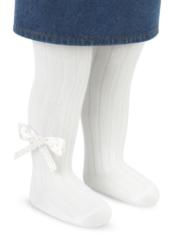 Civil Baby Derbili Fiyonk Aks. 6-18 Ay Bebek Kız Külotlu Çorap - Ekru