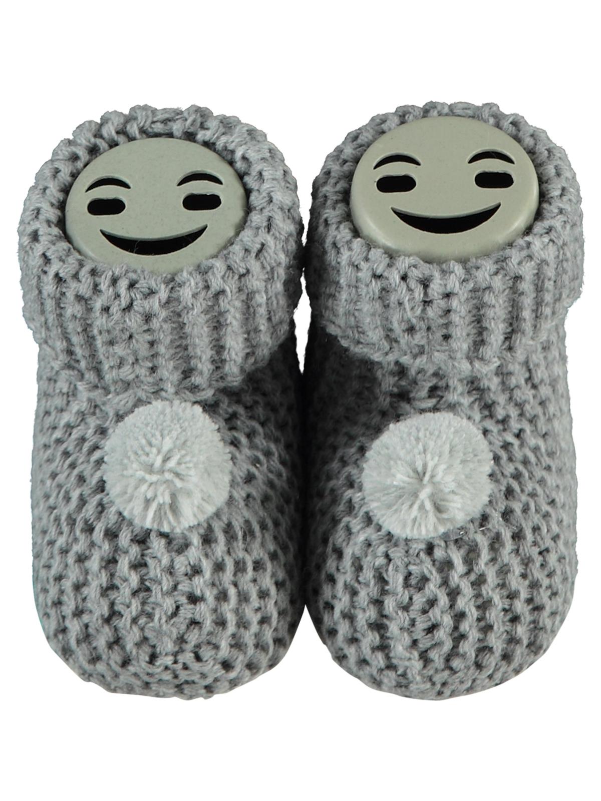 Misket Triko Ponpon Patik - Gri