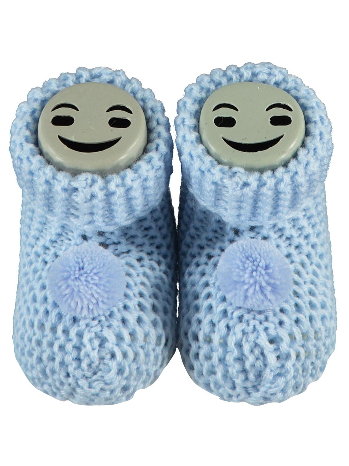 Misket Triko Ponpon Patik - Mavi