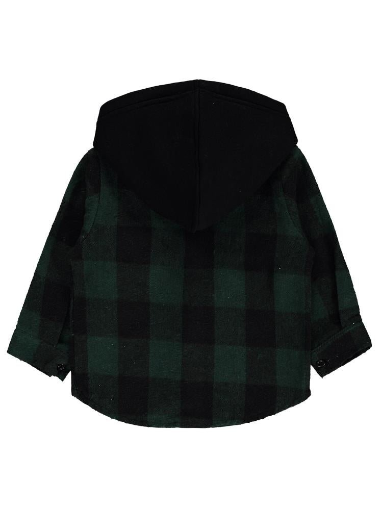 Civil Girls Dama Desenli 2-5 Yaş Gömlek - Haki