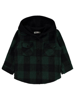 Civil Girls Dama Desenli 2-5 Yaş Gömlek - Haki