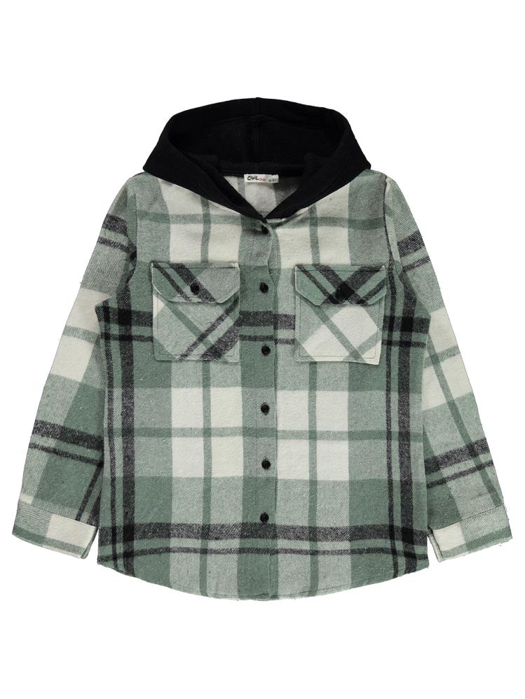 Civil Girls Ekose Desenli 10-13 Yaş Gömlek - Yeşil