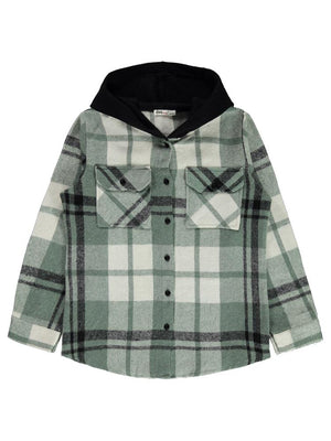 Civil Girls Ekose Desenli 10-13 Yaş Gömlek - Yeşil