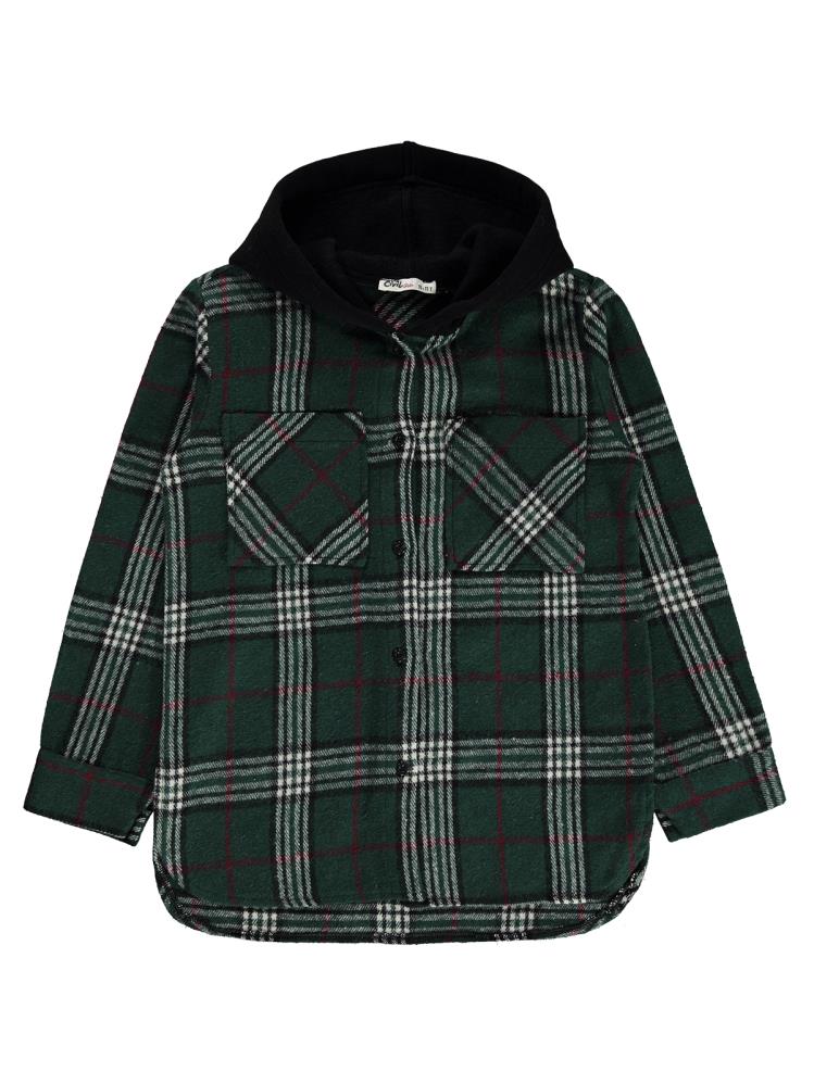 Civil Girls Eteği Yırtmaçlı 10-13 Yaş Gömlek - Haki