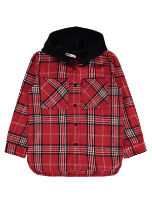 Civil Girls Eteği Yırtmaçlı 10-13 Yaş Gömlek - Kırmızı