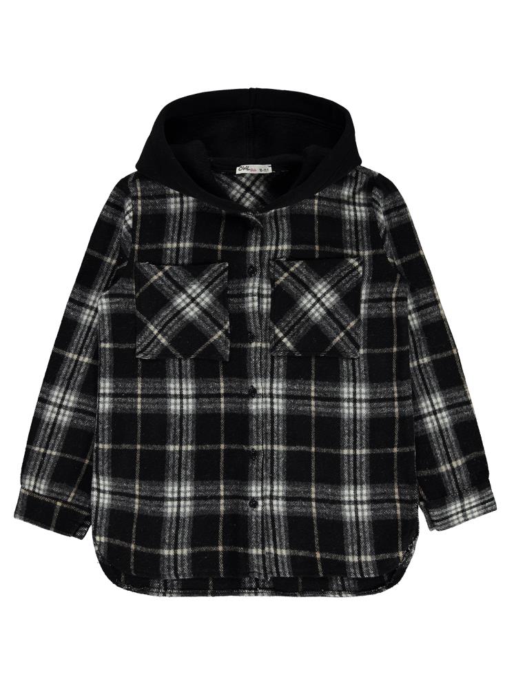 Civil Girls Eteği Yırtmaçlı 10-13 Yaş Gömlek - Siyah