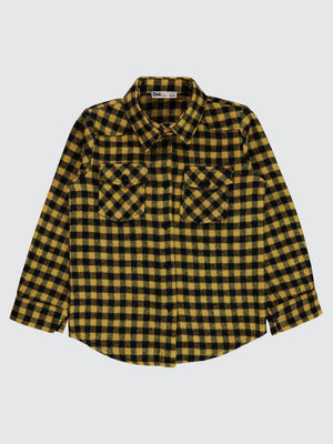 Civil Girls Pitikare Desenli 6-9 Yaş Gömlek - Sarı