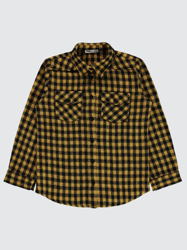 Civil Girls Pitikare Desenli 10-13 Yaş Gömlek - Sarı