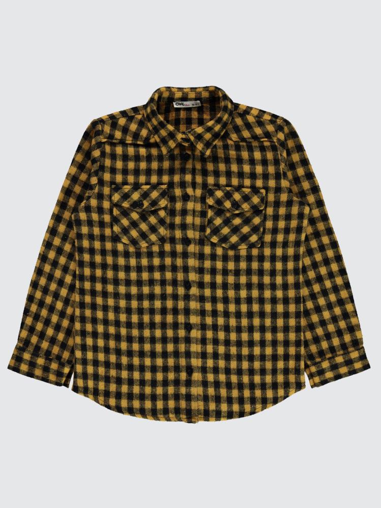 Civil Girls Pitikare Desenli 10-13 Yaş Gömlek - Sarı