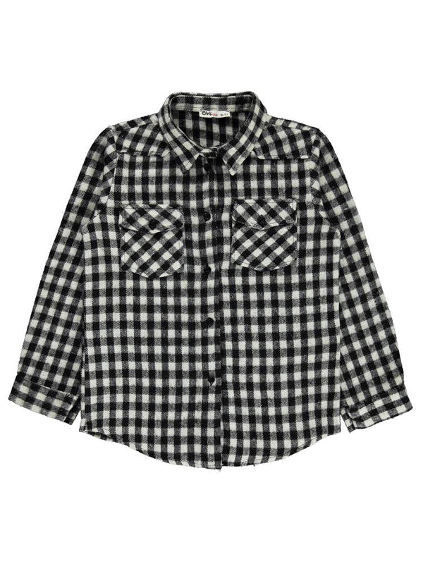 Civil Girls Pitikare Desenli 10-13 Yaş Gömlek - Siyah