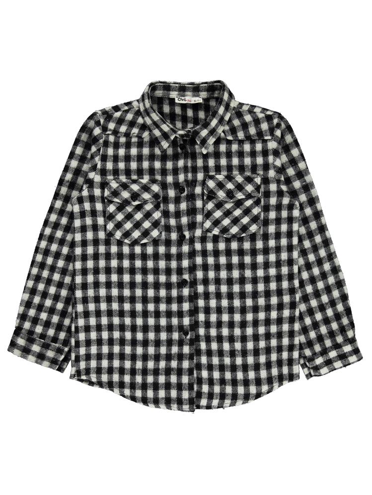 Civil Girls Pitikare Desenli 10-13 Yaş Gömlek - Siyah