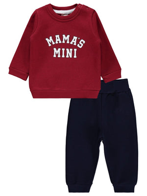 Civil Baby 2 Li Mamas Baskılı 6-18 Ay Takım - Bordo