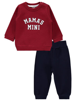 Civil Baby 2 Li Mamas Baskılı 6-18 Ay Takım - Bordo