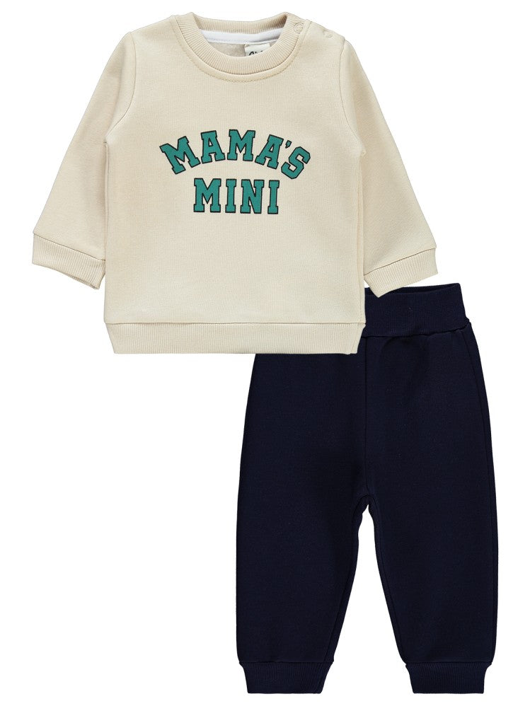 Civil Baby 2 Li Mamas Baskılı 6-18 Ay Takım - Ekru