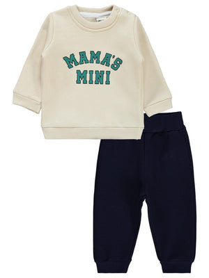 Civil Baby 2 Li Mamas Baskılı 6-18 Ay Takım - Ekru