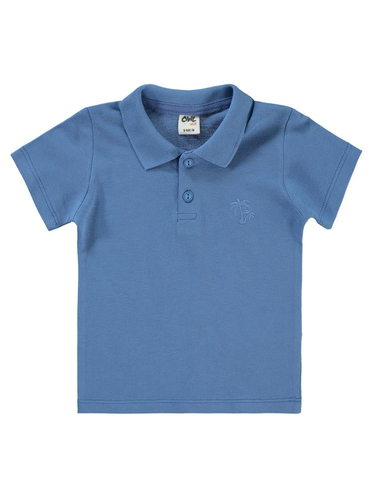 Civil Baby Palmiye Nakışlı  6-18 Ay Tişört - Mavi