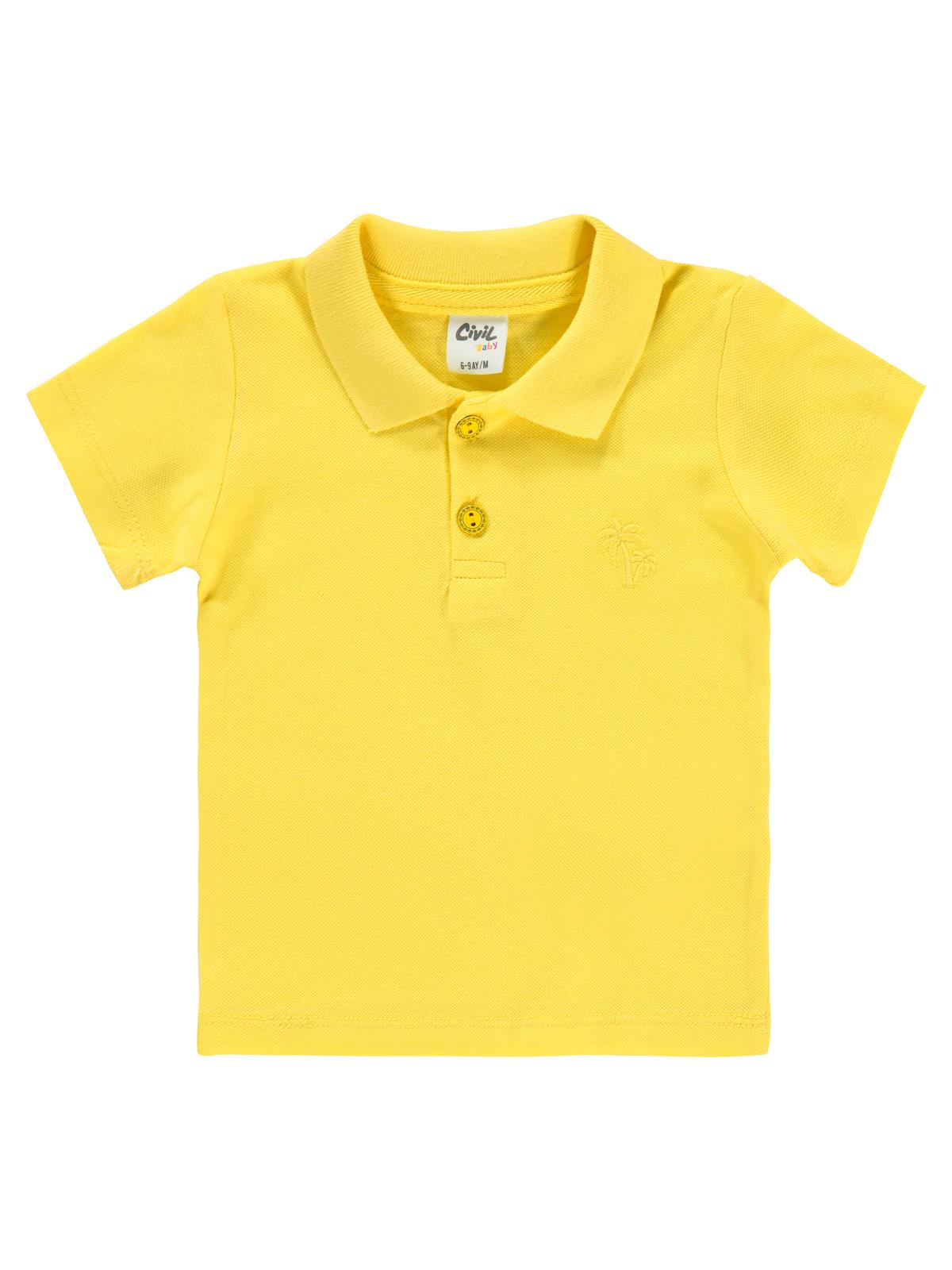 Civil Baby Palmiye Nakışlı  6-18 Ay Tişört - Sarı
