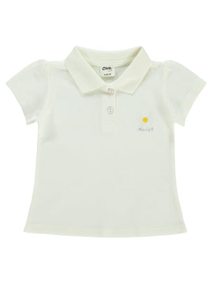 Civil Baby Papatya Nakışlı  6-18 Ay Tişört - Ekru