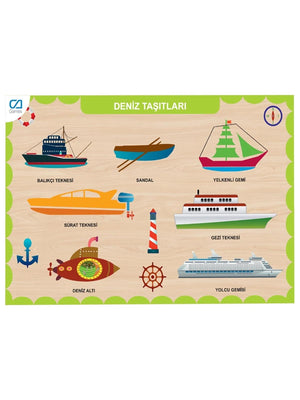 Ca Oyuncak Ahşap Deniz Taşıtları Eğitici Set