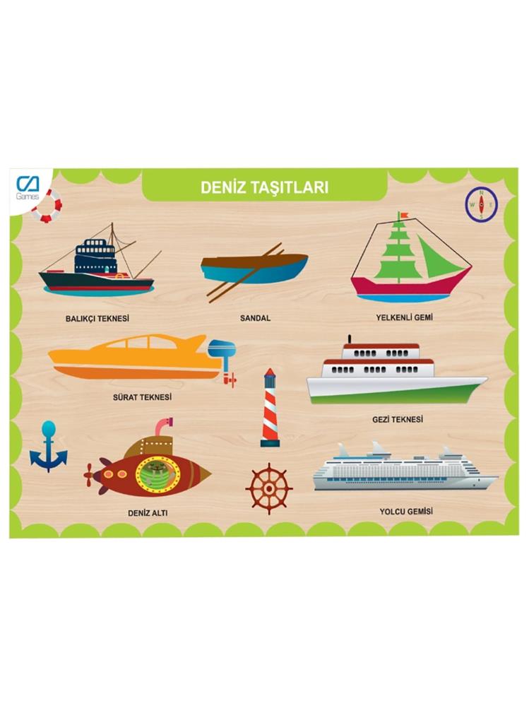 Ca Oyuncak Ahşap Deniz Taşıtları Eğitici Set
