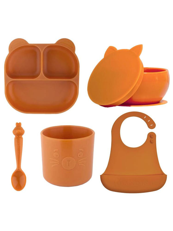 Pandish Mamma Beslenme Seti 5'li - Kahverengi