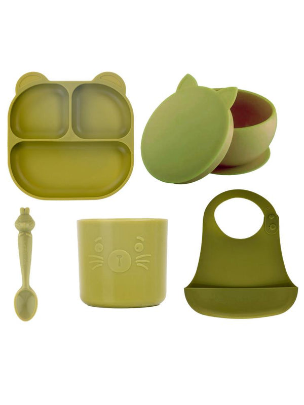Pandish Mamma Beslenme Seti 5'li - Yeşil