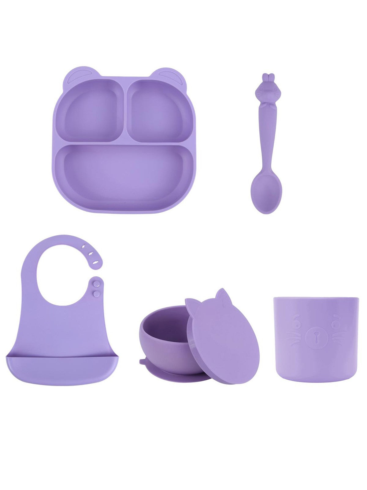 Pandish Mamma Beslenme Seti 5'li - Lila
