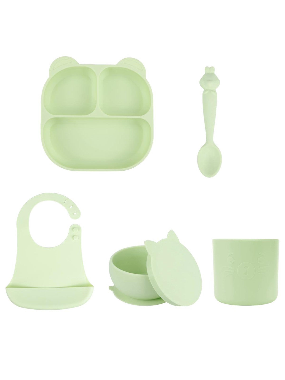 Pandish Mamma Beslenme Seti 5'li - Yeşil