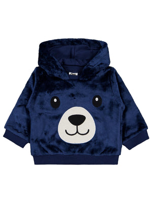 Civil Baby Ayıcık Nakış ve Kulaklı  6-18 Ay Sweatshirt - Lacivert