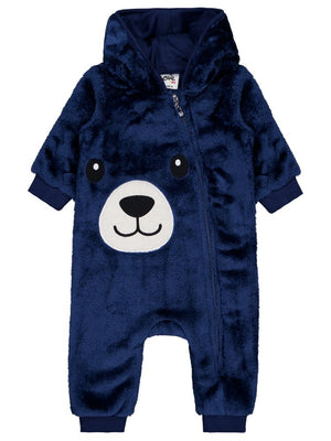 Civil Baby Ayıcık Nakış ve Kulaklı  6-18 Ay Tulum - Lacivert
