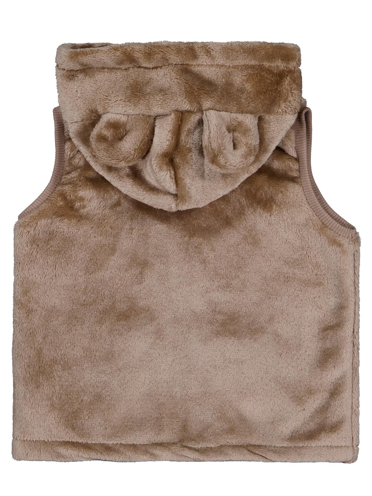 Civil Baby Kapüşonu Kulaklı 6-18 Ay Yelek - Kahverengi