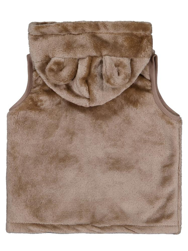 Civil Baby Kapüşonu Kulaklı 6-18 Ay Yelek - Kahverengi