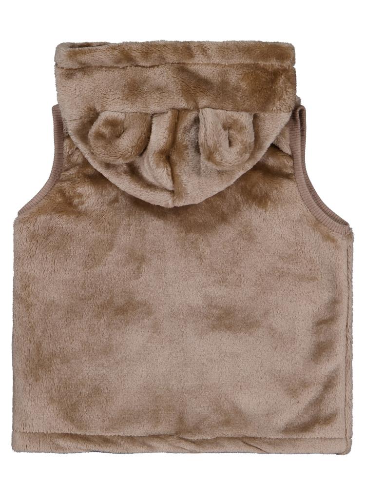 Civil Baby Kapüşonu Kulaklı 6-18 Ay Yelek - Kahverengi