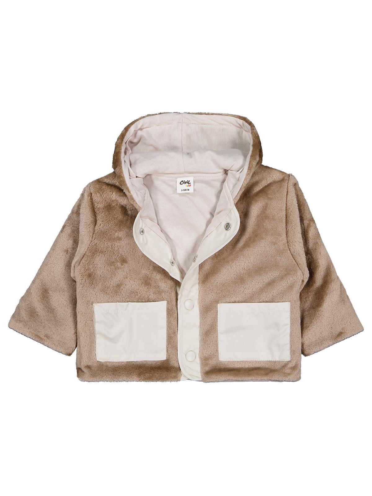 Civil Baby Kapüşonlu 6-18 Ay Hırka - Kahverengi