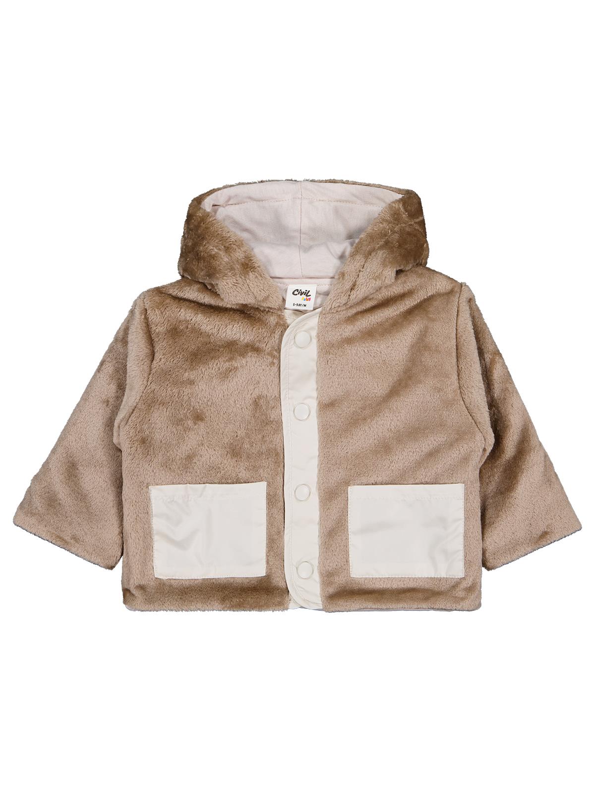 Civil Baby Kapüşonlu 6-18 Ay Hırka - Kahverengi